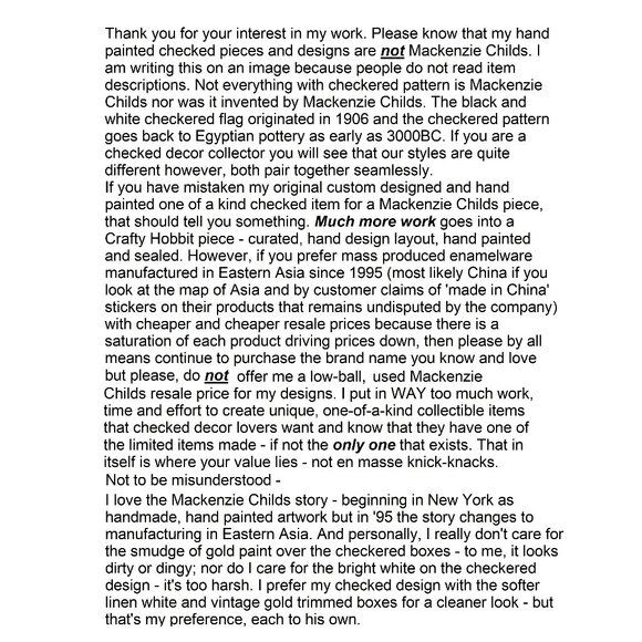 Vintage Checks Bell Black and White Check Decor Hand Painted Collectible Figure - Picture 3 of 6